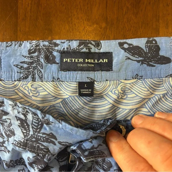 Peter Millar Collection Men's Blue Drawstring Blue Floral‎ Swim Shorts Size L - Picture 4 of 12